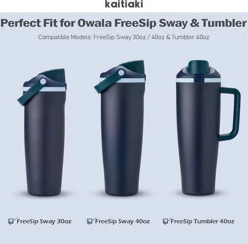 Miniatura 3 de Juego de tapones de silicona a prueba de fugas y anillos de junta para Owala FreeSip Sway de 30 onzas y 40 onzas, 40 onzas, silicona de grado