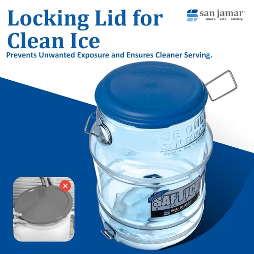 Miniatura 6 de San Jamar -SI6500 Saf-T-Ice - Bolsa de hielo comercial con tapa hermética, color azul, 1 unidad (paquete de 1)