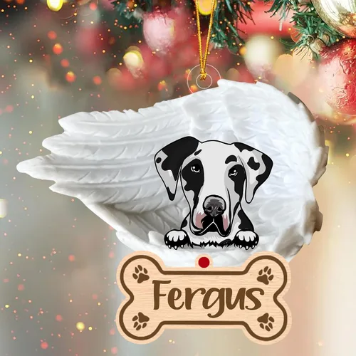 Miniatura 75 de Adorno de perro afgano de 1 ángel, adorno acrílico 2D personalizado conmemorativo para perros, regalo por pérdida de mascotas, regalo