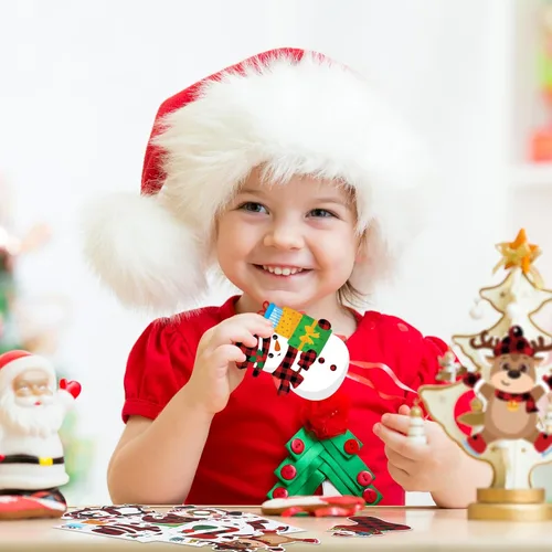Miniatura 6 de Funrous 24 piezas de kits de manualidades navideñas para niños, adornos colgantes de bricolaje para árboles de Navidad, crea tus propias