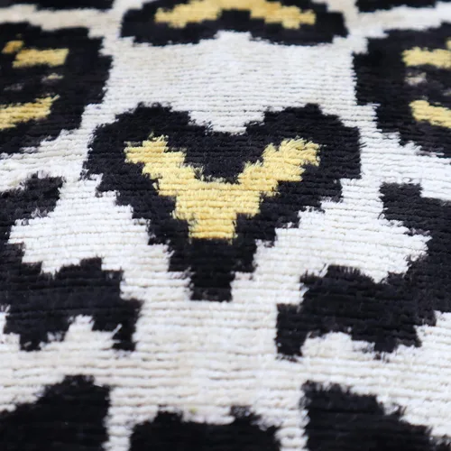 Miniatura 3 de Almohada decorativa hecha a mano de leopardo con funda de cojín rellena de plumón, estampado de tigre dorado marfil, funda de cojín cuadrada de seda