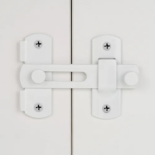 Miniatura 3 de INIRET 8 Paquetes de Pestillos para Puerta de Granero, Acero Inoxidable Blanco, Pestillo de Puerta Abatible de Granero, Cerradura de Puerta Bi-fold