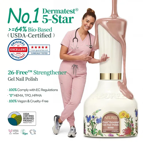 Miniatura 2 de APUREE Esmalte de uñas de gel fortalecedor: ámbar traslúcido Certificado USDA de base biológica Calidad de salón libre de HEMA Esmalte de gel