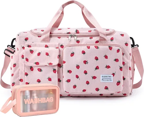 Miniatura 24 de Bolsa de Gimnasio Pequeña para Mujer, Bolsa de Lona de Viaje, Bolsa de Fin de Semana con Compartimento para Zapatos