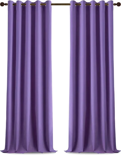 Miniatura 76 de DONREN Cortinas opacas de lino con aislamiento térmico de 52 x 95 pulgadas, cortinas de oscurecimiento de habitación con ojales para dormitorio
