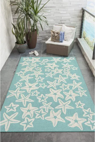 Miniatura 44 de Liora Manne CAPR5163633 - Alfombra costera para interiores y exteriores, color azul marino, 2 pies x 5 pies Cuerdas Navy