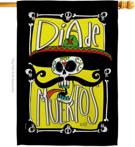 Miniatura 10 de Dia De Los Muertos Decoraciones Otoño Día de Muertos Decoración Habitación Hogar Mexico Mexicanos Ourdoor Interior Halloween Bandera Tapiz Césped