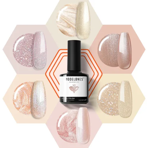 Miniatura 22 de modelones - Juego de 6 esmaltes en gel, tonos verano, rosa, rosa fuerte, rosa neón, blanco, magenta, de suave claro a oscuro,arte para amantes