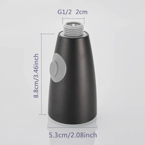 Miniatura 4 de Cabezal de repuesto para grifo, boquilla de repuesto multifuncional para grifos de fregadero de cocina, modos de pausa de flujo y rociado (A negro)