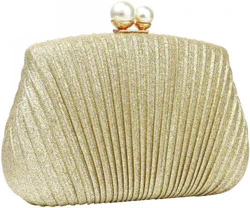YYW Bolsos de mano para mujer, elegante bolso de mano de noche con perlas para mujer, boda, cóctel, fiesta, bolso de mano