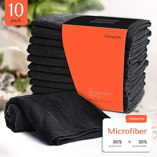 Miniatura 2 de TASALON Toalla de microfibra para el pelo para salón, paquete de 10, 29 x 16 pulgadas, toallas faciales de secado rápido y ultrasuaves con absorción