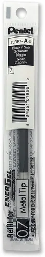 Miniatura 6 de Pentel Tinta de repuesto para bolígrafo de gel permanente EnerGel PRO (0.028 in), línea media, tinta negra, caja de 12 (LRP7-A)