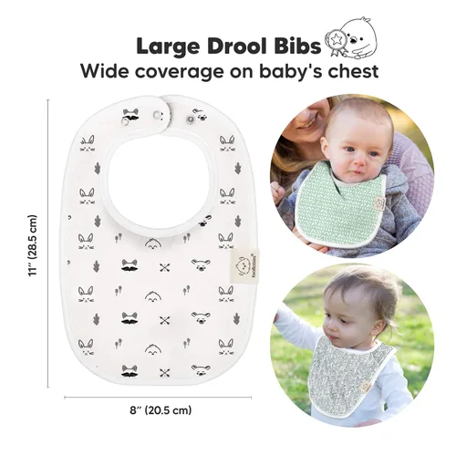 Miniatura 2 de KeaBabies Paquete de 8 baberos orgánicos para bebés para niñas y niños y baberos orgánicos para bebés, baberos de dentición para niños y niñas