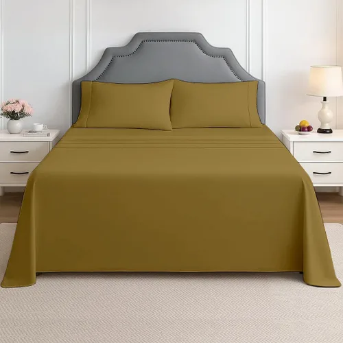 Miniatura 14 de Shreem Linen - Juego de sábanas individual, 4 piezas de microfibra ultrasuave cepillada, bolsillos profundos de 38 cm, sin arrugas y transpirables