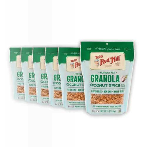 Miniatura 10 de Bob's Red Mill Granola de almendras y arándanos, 11 onzas (paquete de 6) – Sin OMG, grano entero, Kosher