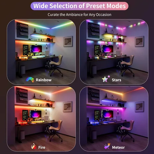 Miniatura 3 de PAUTIX Tira de luces LED RGB Smart IC COB, 6.56 pies/6.6 ft direccionable con certificación UL de 24 V, cinta flexible de color multicolor, funciona