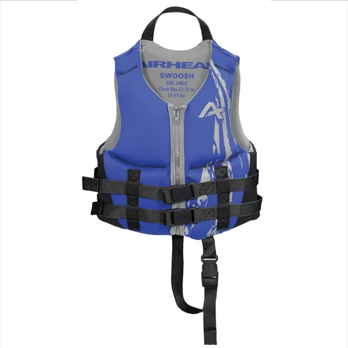 Airhead Swoosh Kwik-Dry Neolite Life Jacket, US Coast Goard Approved Type III Life Jacket, Adult and Youth Sizes Azul