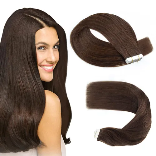 Miniatura 19 de Sassina Extensiones de Cabello Humano con Cinta Negro Azabache 12 Pulgadas 30g/paquete 20pcs Liso Sin Costuras Trama de Piel Extensiones de Cabello