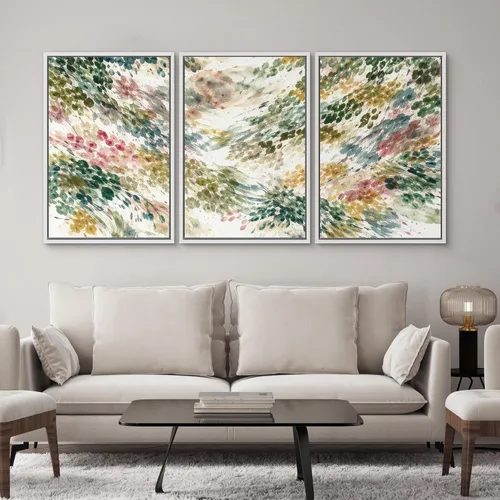 Miniatura 117 de SIGNWIN Lienzo enmarcado para pared, arte con pinceladas de flujo neutro en tonos beige abstractos, ilustraciones, arte moderno, decorativo