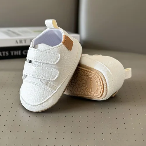 Miniatura 2 de QWZban Zapatos de bebé para niños y niñas, zapatillas de deporte con suela de goma antideslizante, para cuna de bebé, zapatos de vestir