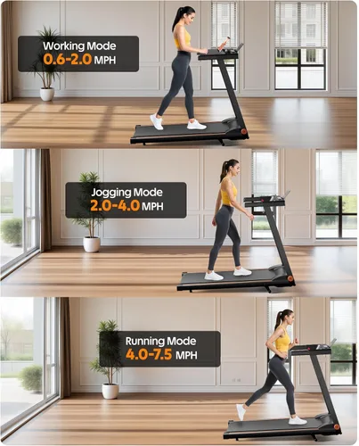 Miniatura 3 de 5% Incline Walking Pad Treadmill, 300LB Capacity Folding Treadmills for Home, Walking pad with Handle bar, 3.0 HP Quiet Dual Cushion System