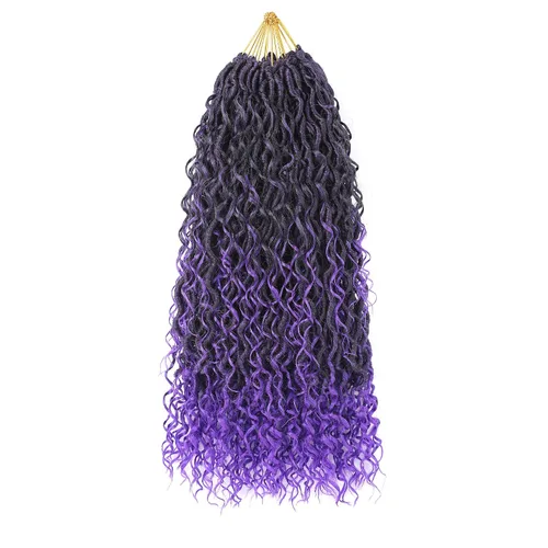 Miniatura 29 de Aipin Goddess Cabello de Ganchillo de 18 Pulgadas Boho River Locs Hippie Locs Ondulado de Ganchillo Con Cabello Rizado en el Medio y Extremos 613