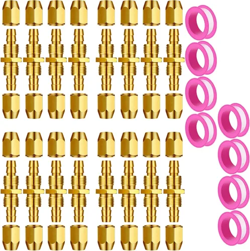 Miniatura 8 de Peryiter 12 piezas de accesorios de reparación de manguera de aire de latón macizo para NPT de repuesto reutilizable empalmador de manguera