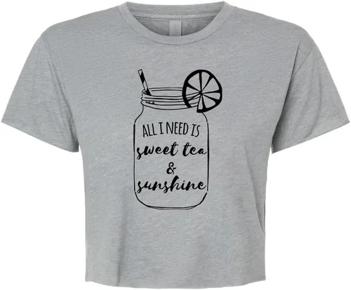 Miniatura 8 de Women's Screen Printed Crop Tee, Shirts With Sayings