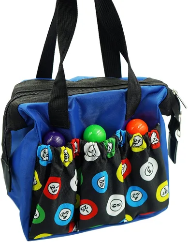 Miniatura 5 de Yuanhe Bolsas de Bingo Dauber con 6 Bolsillos, Bolsa de Bingo Azul Azul / Patchwork