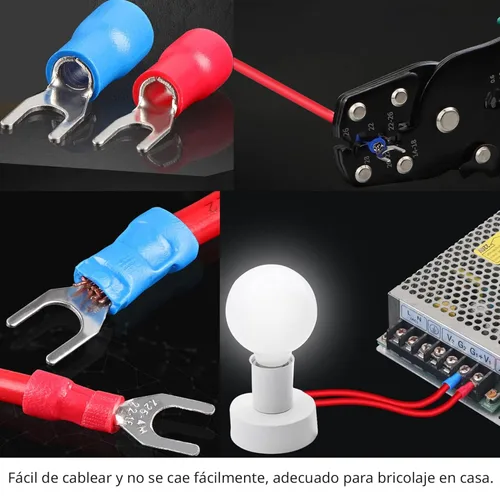 Miniatura 5 de Feggizuli 280 piezas de conectores de crimpado, kit de conectores macho y hembra de pala de 2.8 mm, 4.8 mm, 6.3 mm, 15 tipos de terminales
