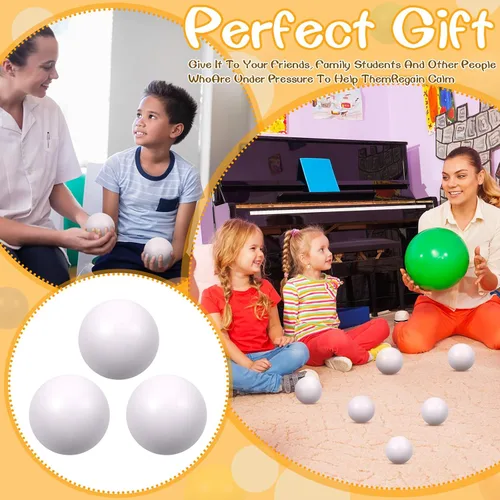 Miniatura 3 de Pelotas de espuma blanca para aliviar el estrés para niños y adultos, juguetes sensoriales para aliviar la ansiedad, TDAH, autismo (blanco)