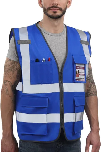 Miniatura 14 de Dib Safety - Chaleco reflectante ANSI clase 2, chaleco de alta visibilidad con bolsillos y cremallera, ideal para trabajo en construcción, alta