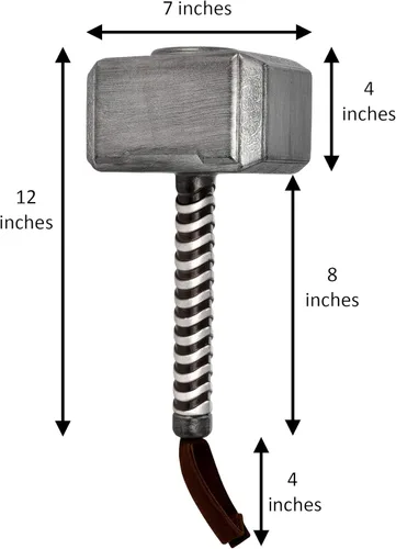 Miniatura 2 de Marvel: Avengers Endgame Thor Mjolnir Hammer accesorio para disfraz