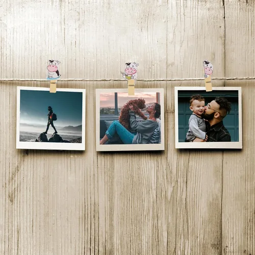 Miniatura 4 de COLLBATH Paquete de 5 clips de fotos de madera con cuerdas, soportes decorativos para fotos, manualidades y pancartas, clips compactos y colgantes