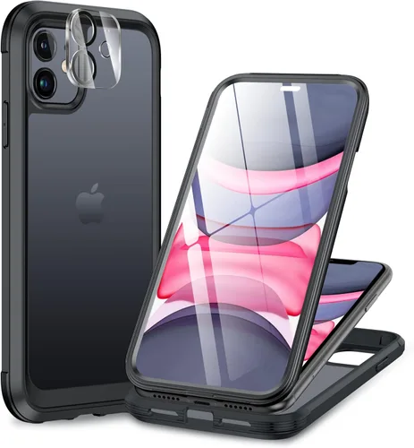 Miniatura 38 de Miracase Funda para iPhone 13 de 6.1 pulgadas, [sin burbujas] funda de teléfono de cuerpo completo con pantalla de vidrio completa integrada, sin