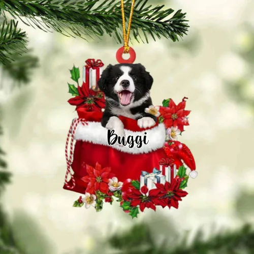 Miniatura 126 de Perro Akita Inu personalizado en bolsa de regalo, adorno de Navidad, nombre personalizado, regalo para amantes de los perros, familia, Navidad