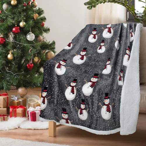 Miniatura 15 de Tirrinia - Manta sherpa de felpa gris de 50 x 60 pulgadas, manta reversible de vellón para cama y sofá, súper suave, cómoda, cálida y mullida manta