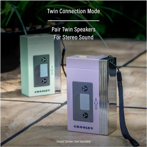 Miniatura 4 de Crosley CR3047A-LN Mini Altavoz Bluetooth portátil retro de los años 80, inalámbrico con micrófono, vintage, lavanda