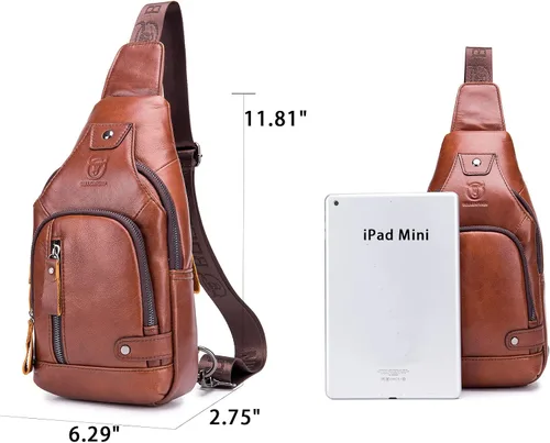 Miniatura 2 de LUKZIJAES Bolso bandolera de cuero genuino para hombre