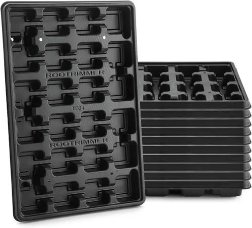 Miniatura 18 de RooTrimmer Paquete de 5 Bandejas para Vivero, Bandeja para Plantas con Capacidad de Transporte y Soporte para Macetas de 24 Celdas, Bandeja