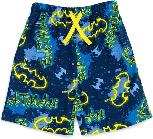 Miniatura 6 de DC Comics Conjunto de camiseta de Batman de la Liga de la Justicia y pantalones cortos de rizo francés para niños pequeños y grandes