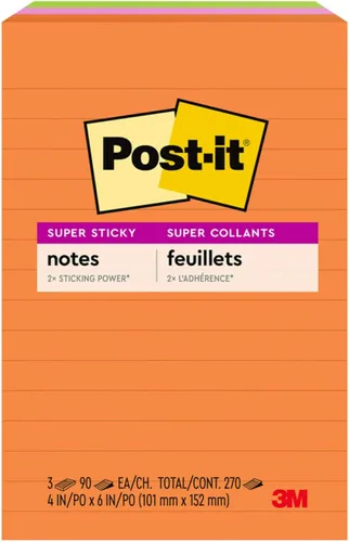 Miniatura 12 de Post-it notas superadhesivas, 5 x 8 pulgadas, Rio de Janeiro Collection