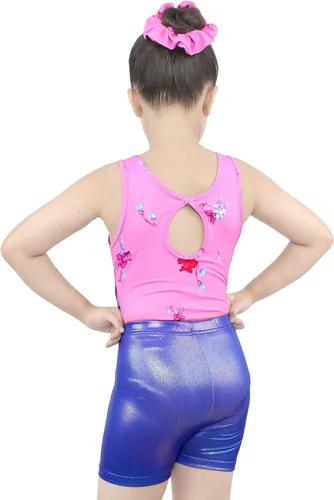 Miniatura 3 de JOYSTREAM Leotardos de gimnasia para niñas con pantalones cortos brillantes para bailar ballet
