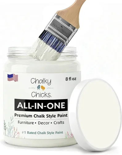 Miniatura 120 de Chalky Chicks - Pintura mate a la tiza, no requiere lijado, 4 onzas líquidas, color gris oscuro (Gun Metal Gray), para muebles, pintura sin Gris