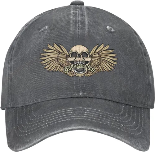 Miniatura 2 de Cowboy Hat Trendy Hats for Man and Women Djustable Four Season Outdoor Baseball Cap of Hell Skull with Angel Deep Heather