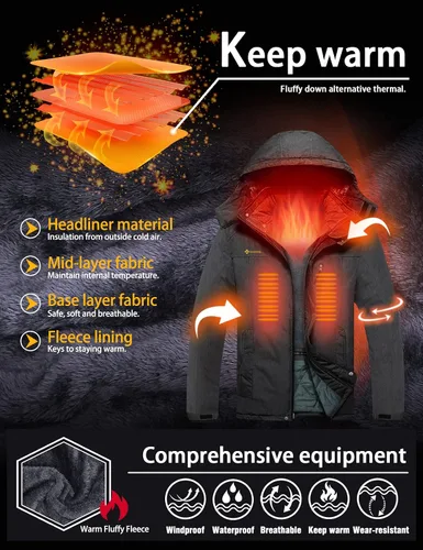 Miniatura 5 de GEMYSE Men's Mountain Waterproof Ski Snow Jacket Winter Windproof Rain Jacket