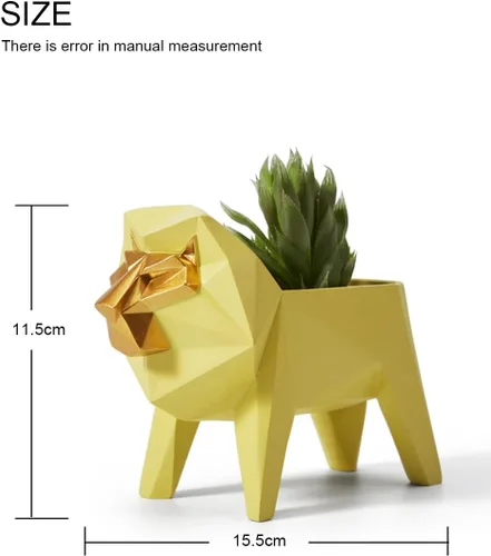 Miniatura 4 de HAUCOZE Maceta de estatua de león para suculentas, escultura animal de 6.1 pulgadas Modern Arts - Decoración para el hogar, regalo