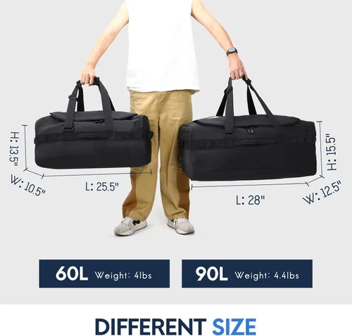 Miniatura 5 de Haimont Mochila de viaje de 60 litros para hombres, bolsas deportivas grandes con correas para mochila para senderismo, campamento, gimnasio