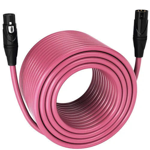 Miniatura 160 de LyxPro Cable de micrófono XLR hembra a macho de ángulo recto de 3 pines de 1.5 pies para altavoces amplificados, interfaz de audio, rendimiento