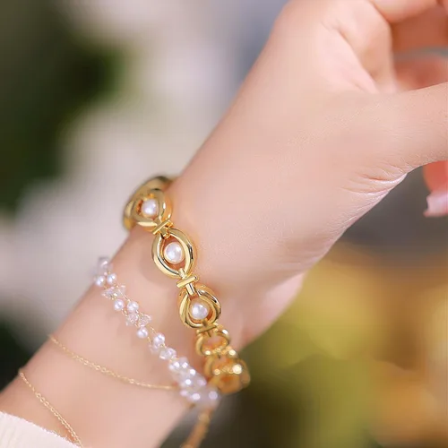 Miniatura 6 de BESTKANG Elegante reloj de pulsera vintage dorado para mujer, reloj de cuarzo con esfera ovalada, reloj de pulsera impermeable para mujer